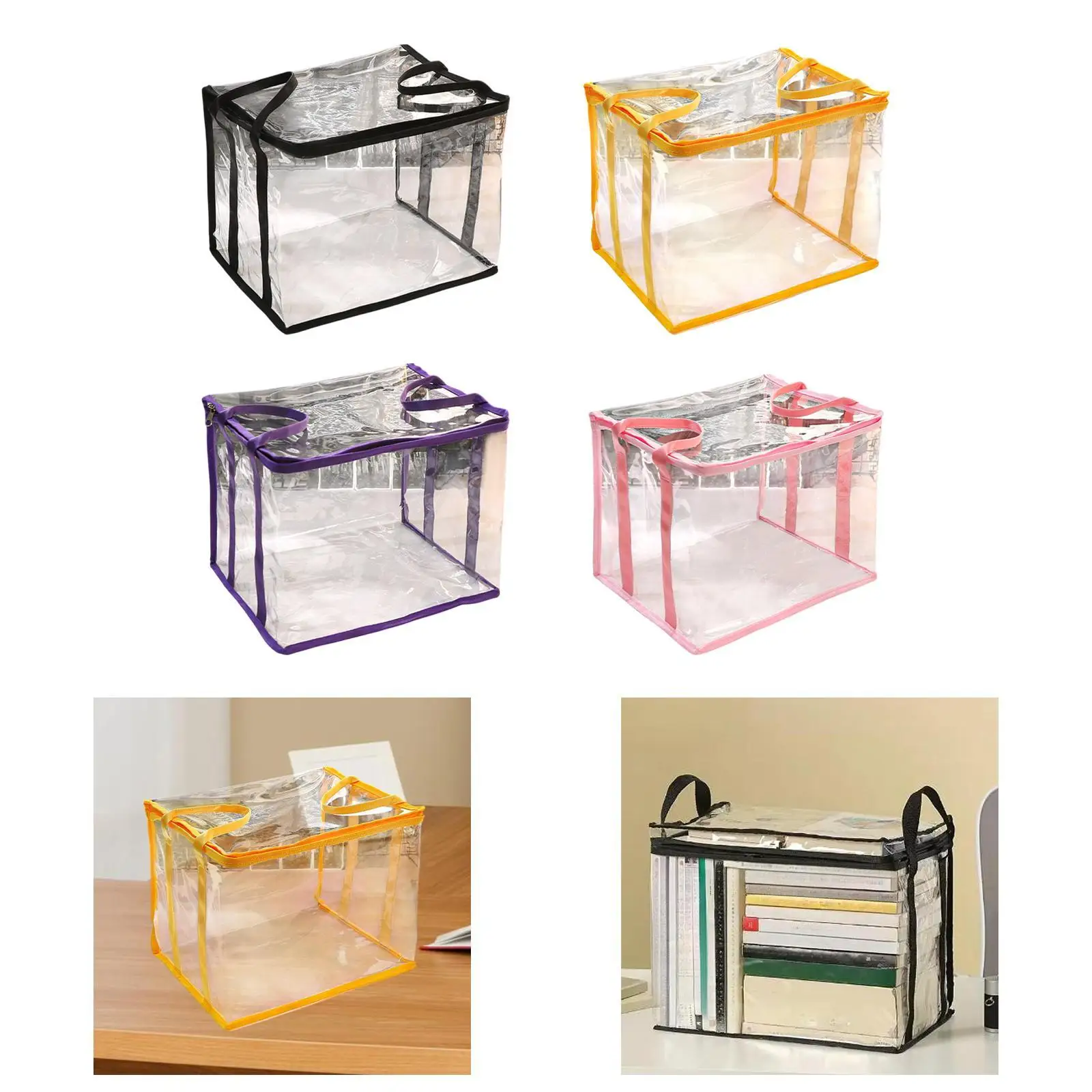 Book Storage Organizer Protection Protector PVC Study Supplies Easy Maintenance Clear File Storage Box Student Book Dust Bag