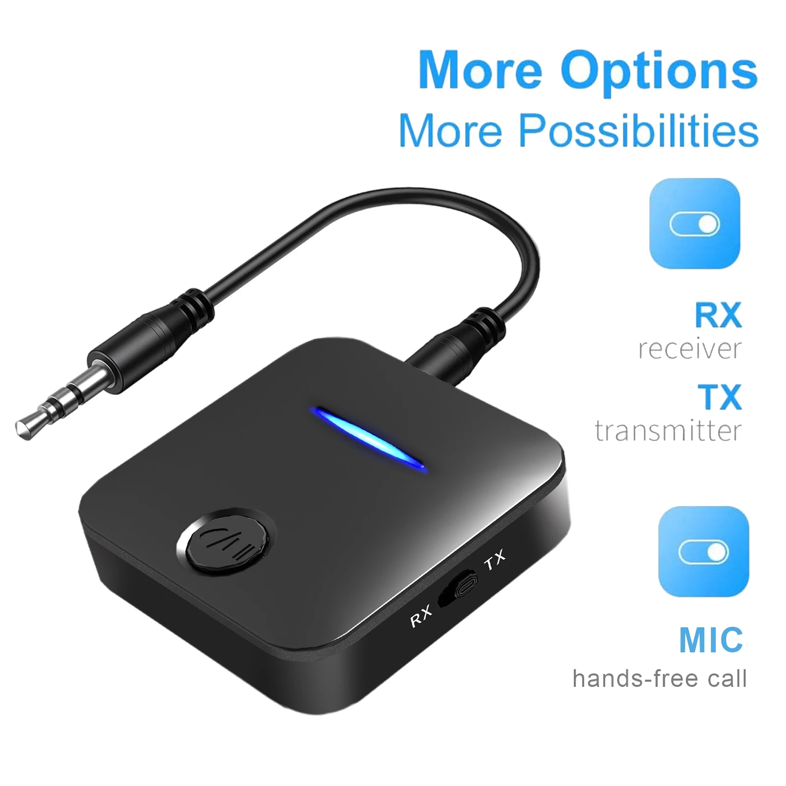Bluetooth 5.0 Receiver Transmitter Stereo Audio Adapter Plug & Play for TV