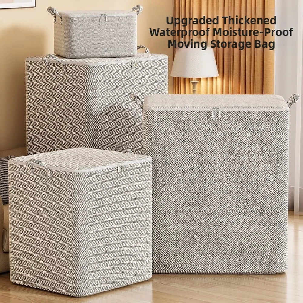 Large Capacity Storage Bag with Zipper Handle for Clothes Linens Moving 35 25 20cm 48 44 48cm 56 45 56cm 61 50 71cm