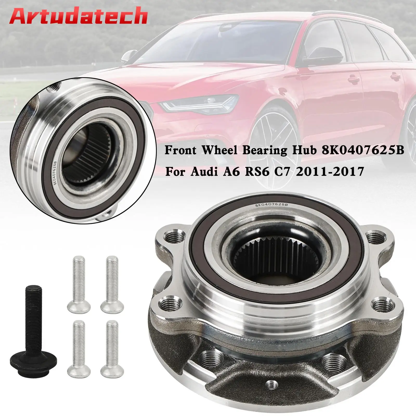 Artudatech Front Wheel Bearing Hub 8K0407625B For Audi A6 RS6 C7 2011-2017 Car Accessories