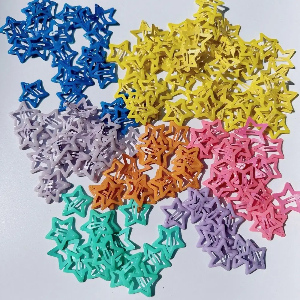 20Pcs Glow in The Dark Luminous Star Hair Clip Colorful Trendy Luminous Star Hairpin Handmade Lightweight