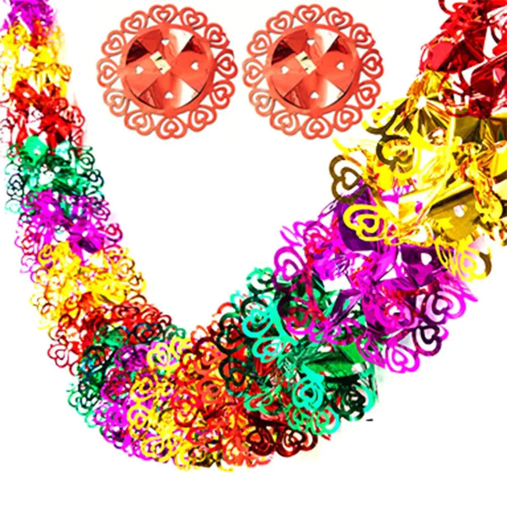 

3D Christmas Foil Garlands Colorful Twist Garland Festive Wedding Hanging Garland Flexible DIY Shiny Metallic Foil Decorations