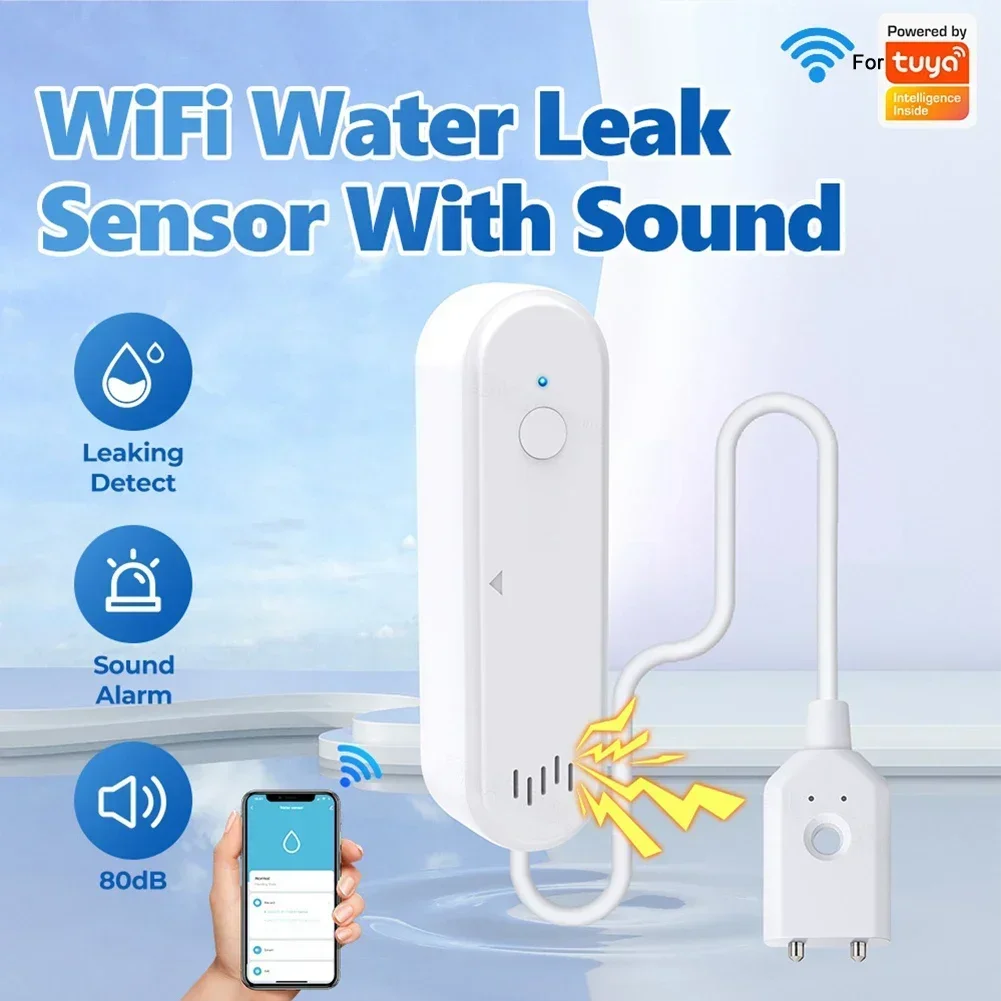 For Tuya Bluetooth-compatible WiFi Water Detector Sound And Notification System For Home Improvement Tool Accessory