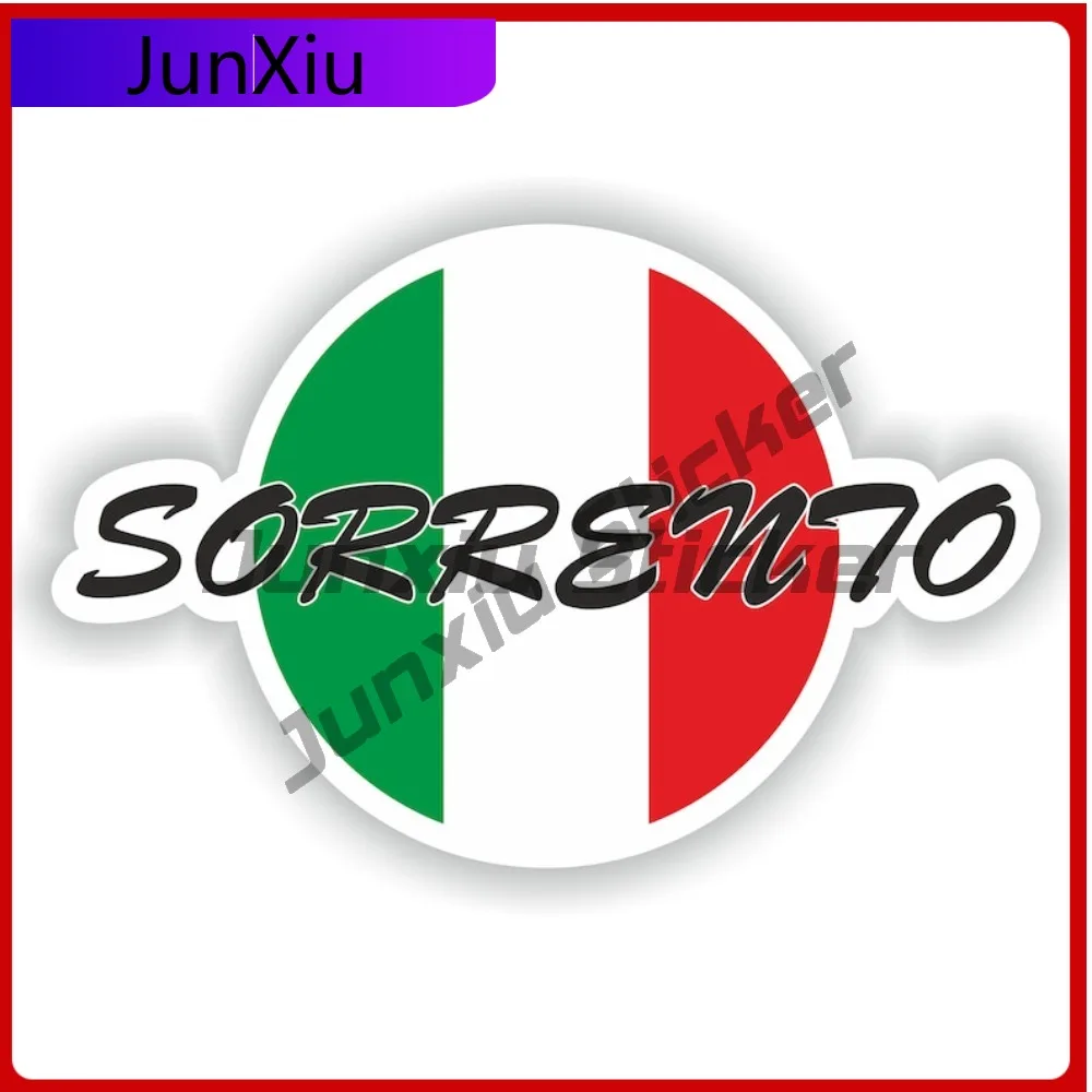 

Sorrento Italy City With National Flag Graphic Vinyl Decal V125 Motorcycle Bumper Moto Stickers Forest Tent Camping Sticker Cars
