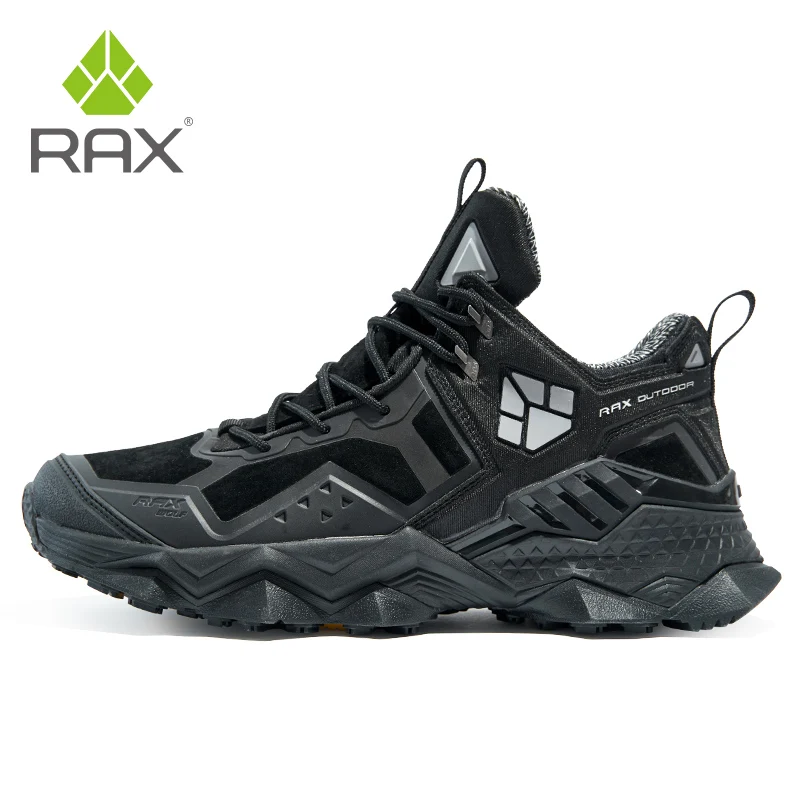 RAX Men Hiking Shoes Mid-top Waterproof Outdoor Sneaker Men Leather Trekking Boots Trail Camping Climbing Hunting Sneakers Women