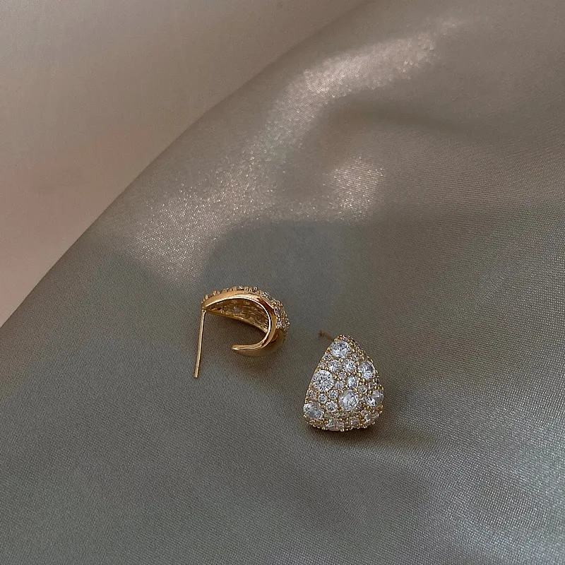 2025 Nuovo lusso Micro set Zircone Orecchini a forma di goccia Accessori delicati per gioielli di moda coreani Orecchini a bottone da donna