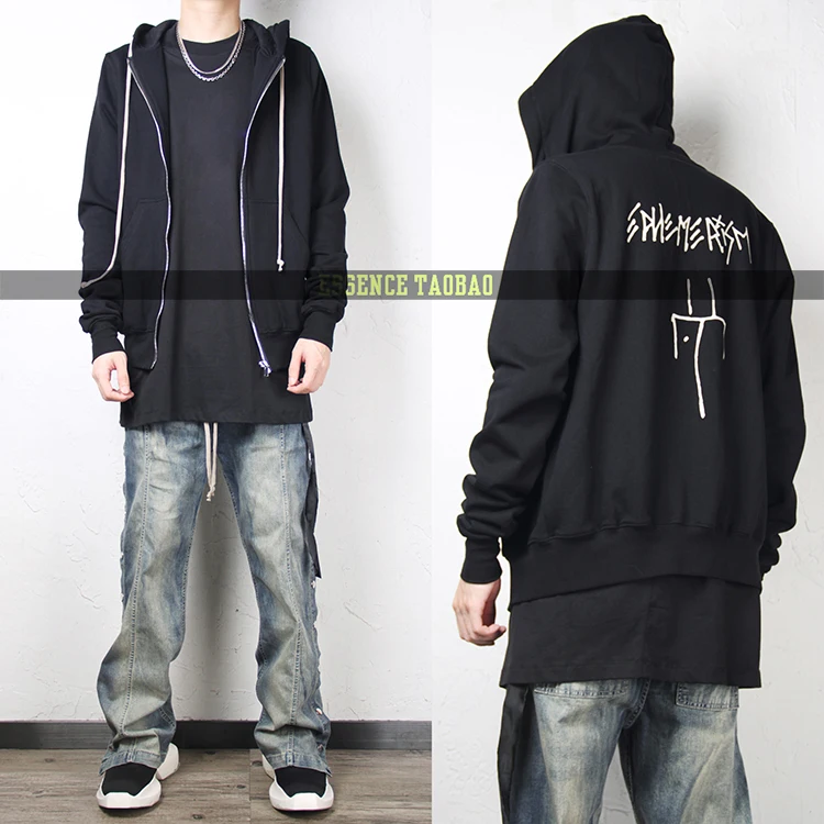 

Мужская толстовка на молнии с абстрактным принтом RO k, уличная одежда в стиле хип-хоп, повседневная молодежная модная осенняя одежда