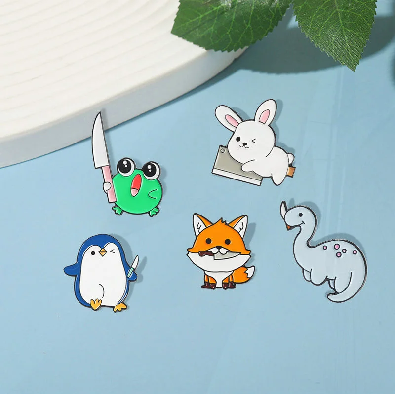 Tyrannosaurus Rex killing PIN BAG Pins ป้ายการ์ตูนเครื่องประดับของขวัญสัตว์กริช Enamel Penguin น่ารัก