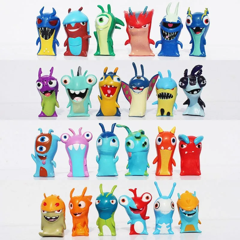 Slugterra 24ชิ้น/เซ็ตคอลเลกชั่นของเล่นตุ๊กตาขยับแขนขาได้การ์ตูนทำจาก PVC ตุ๊กตางานอดิเรกที่น่ารักของขวัญคริสต์มาสสำหรับเด็ก