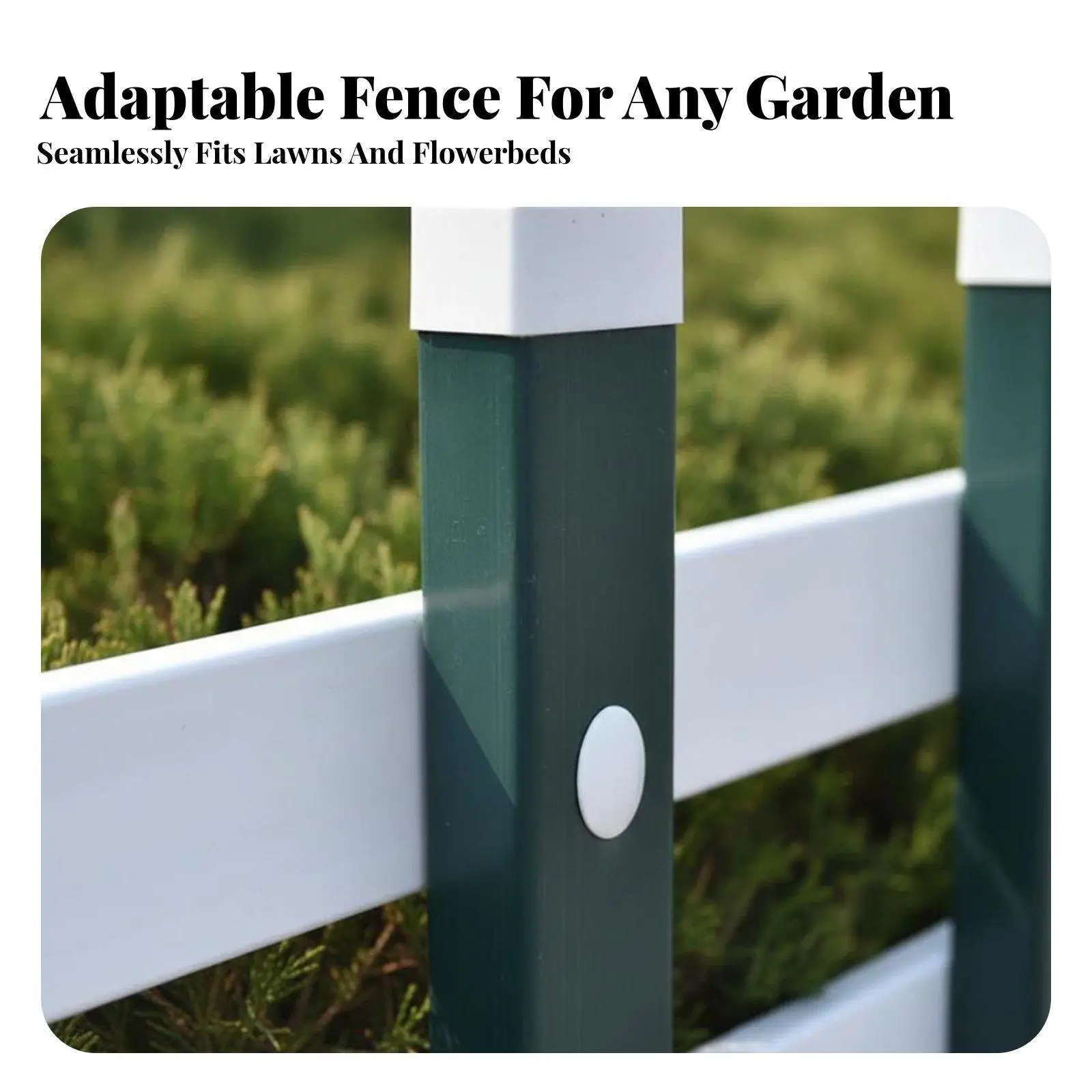 PVC Picket Fence Steel Reinforced Vinyl Lawn Fence Weather Resistant Decorative Plant Barrier for DIY Enthusiasts, Patio,