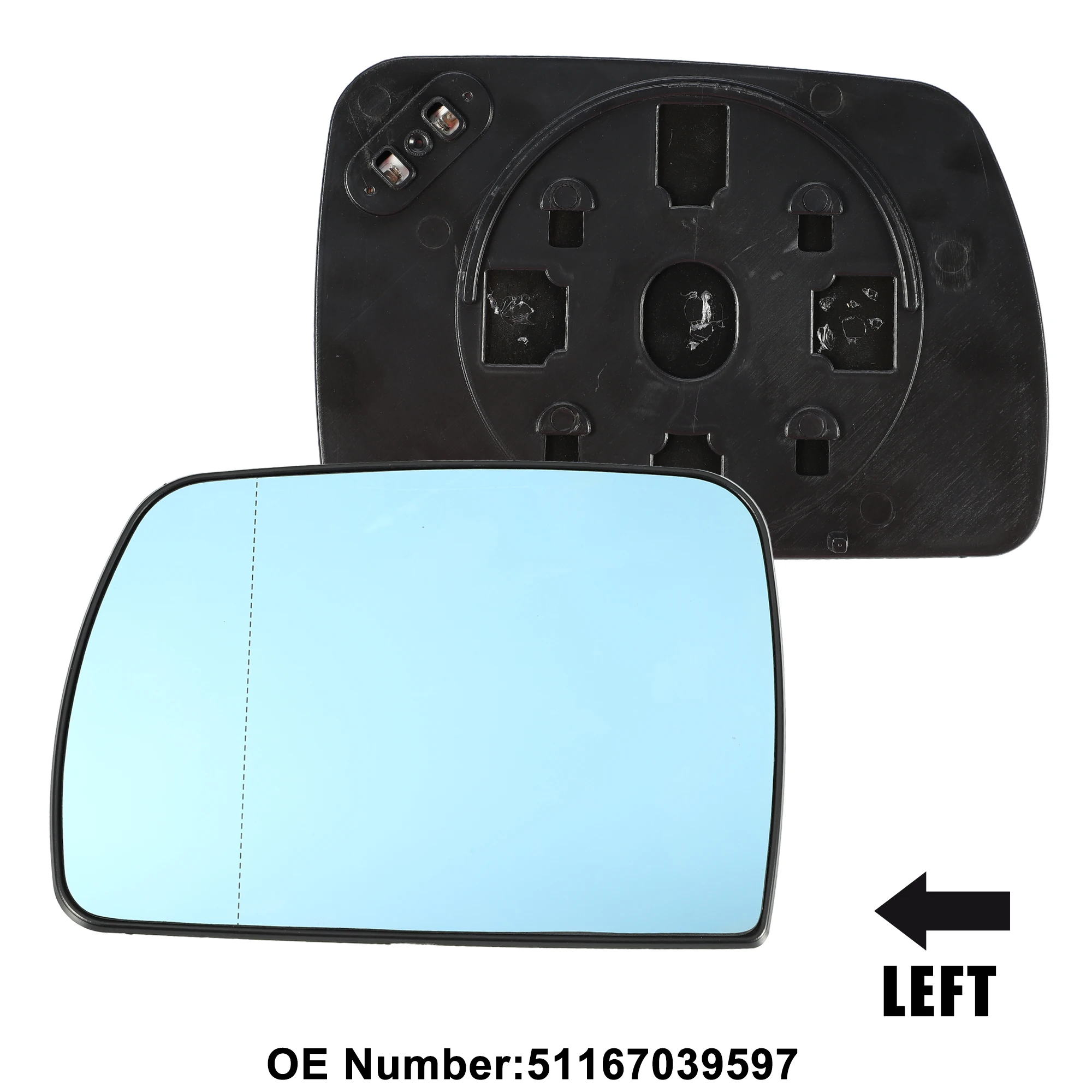 UXCELL Car Left Right Side Mirror Glass Replacement W/ Backing Plate for BMW X5 2000-2006 for Land Rover Range Rover 2003-2004