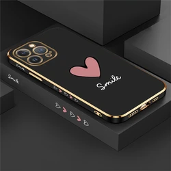 Case For iPhone 16 Pro Silicone Cover For Iphone 16 Plus Love Heart Pattern Funda For Iphone 16 Pro Max Shockproof Back Capa