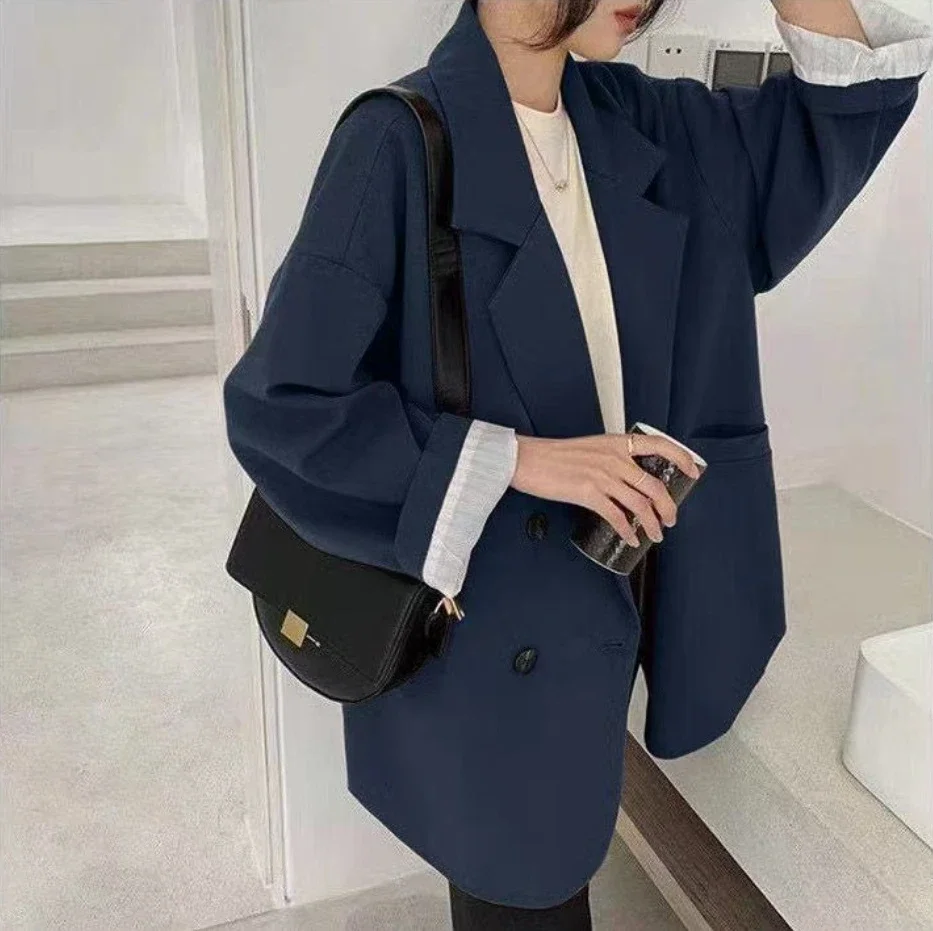 Neue Frühling-Herbst-Damen-Blazer, lockere Passform, koreanische Mode, Vintage-Blazer, Anzugjacke, elegante Damenmäntel, Streetwear, Damenbekleidung – Detail 21
