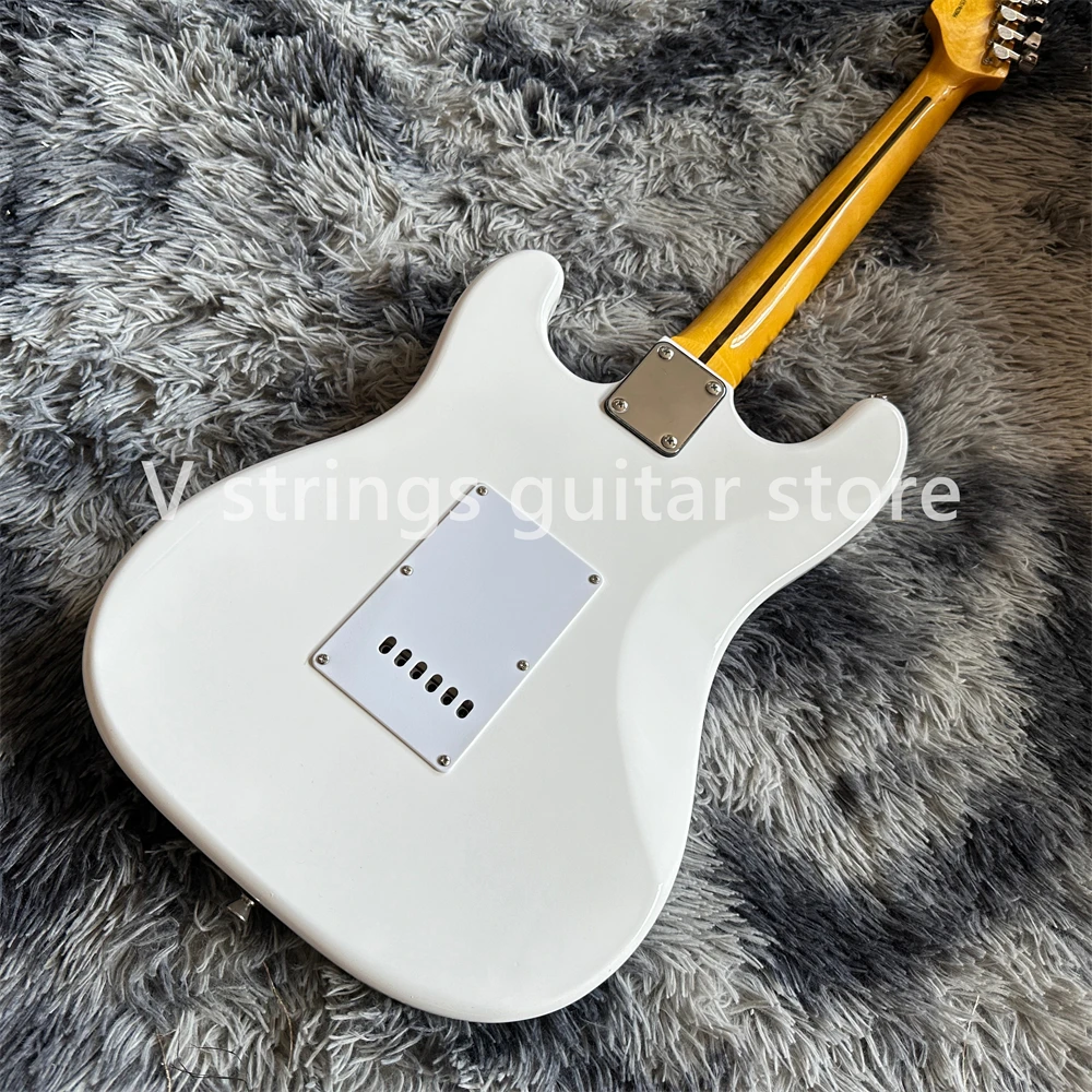 Penjualan laris gitar listrik putih leher maple fingerboard chrome hardware dalam stok guitarra pengiriman cepat