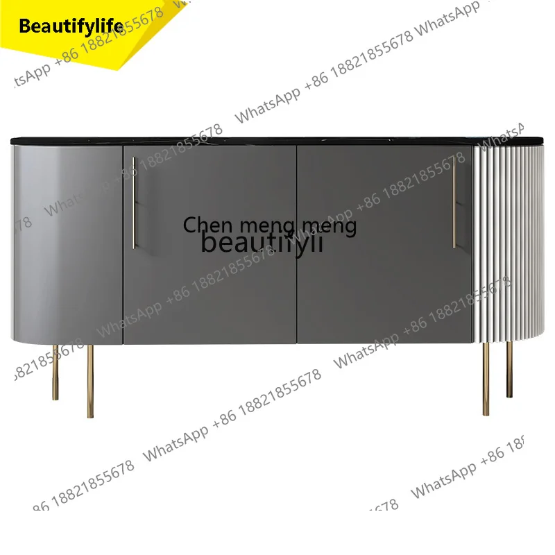 

2003 Italian minimalist living room hallway cabinet light luxury solid wood partition against the wall dining side foyer cabinet