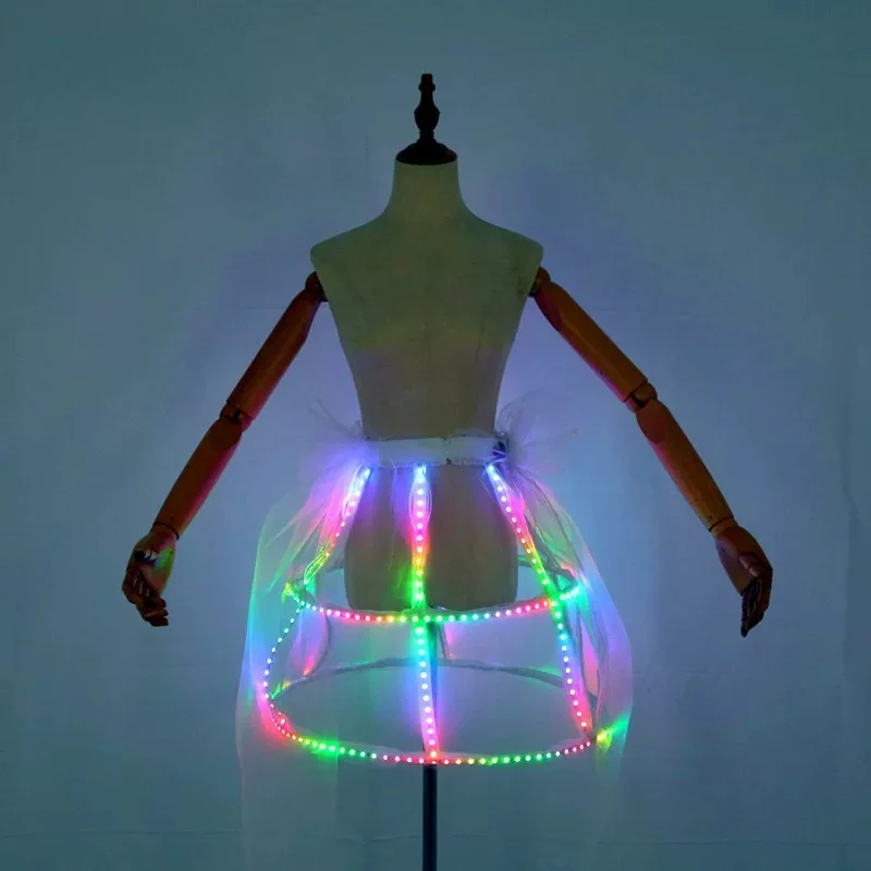Colorful LED Illuminated Skirt, Stage Performance Costume for Rave & Festival
