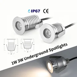 1W 3W LED Underground Light DC12-24V Inground Light IP67 Waterproof Recessed Stair Light Deck Lamp Garden Yard Floor Spotlight