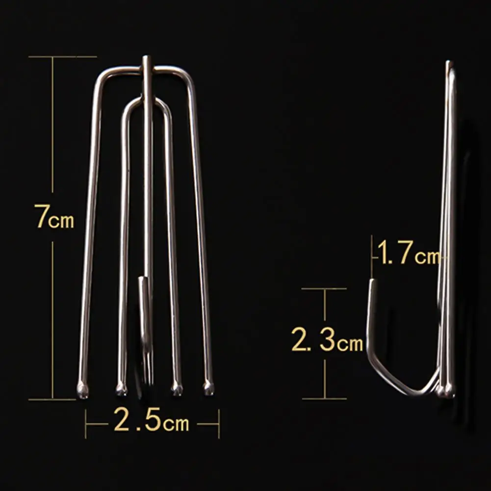 10Pcs/Set Four-Claw Hooks  Practical Four Prong Curtain Pleater Tape Hooks  Metal Sunblind Hooks