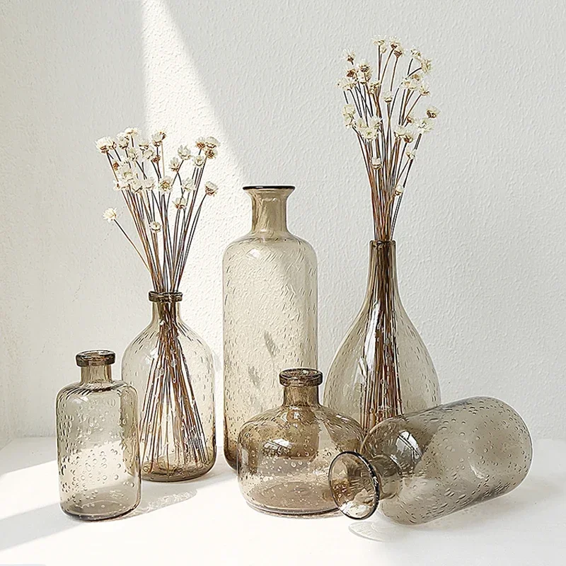 Nordic Bubble Glass Vase for Home Decoration, Flower Pot, Terrarium Containers, Wedding Bottle, New