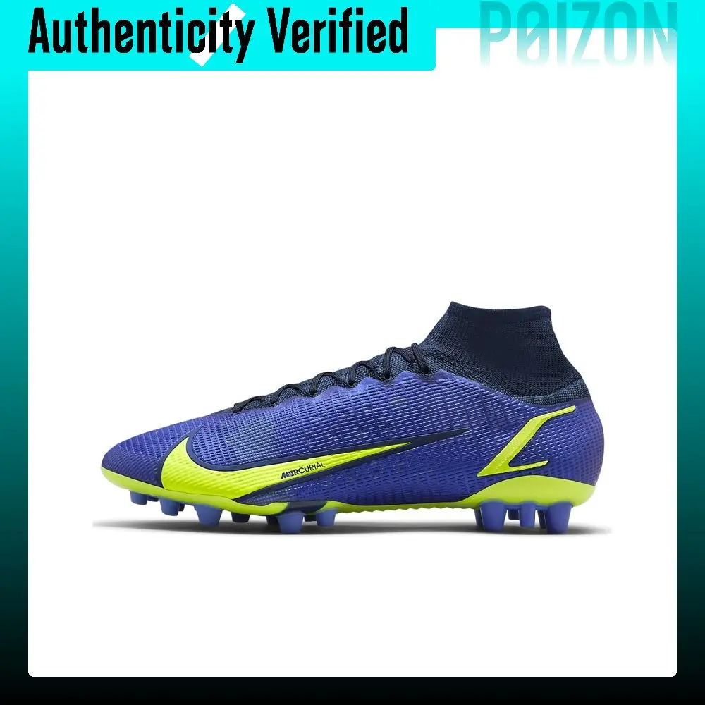 Nike Mercurial Superfly 8 AG Artificial Ground Slip Resistant Abrasion Resistant Coverage Soccer Shoes Men's Blue CV0956-574