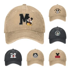 Mickey Mouse M Cartoon Cute Men Women Baseball Cap Manga Anime Distressed Denim Caps Hat Outdoor Running Golf Gift Snapback Cap