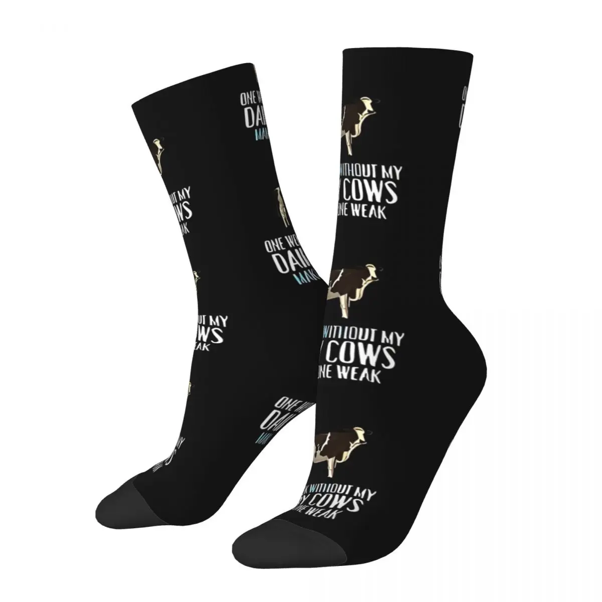 Milk Cow Stockings farm cows Design Gothic Socks Autumn Non Slip Socks Adults Men Running Sports Soft Socks