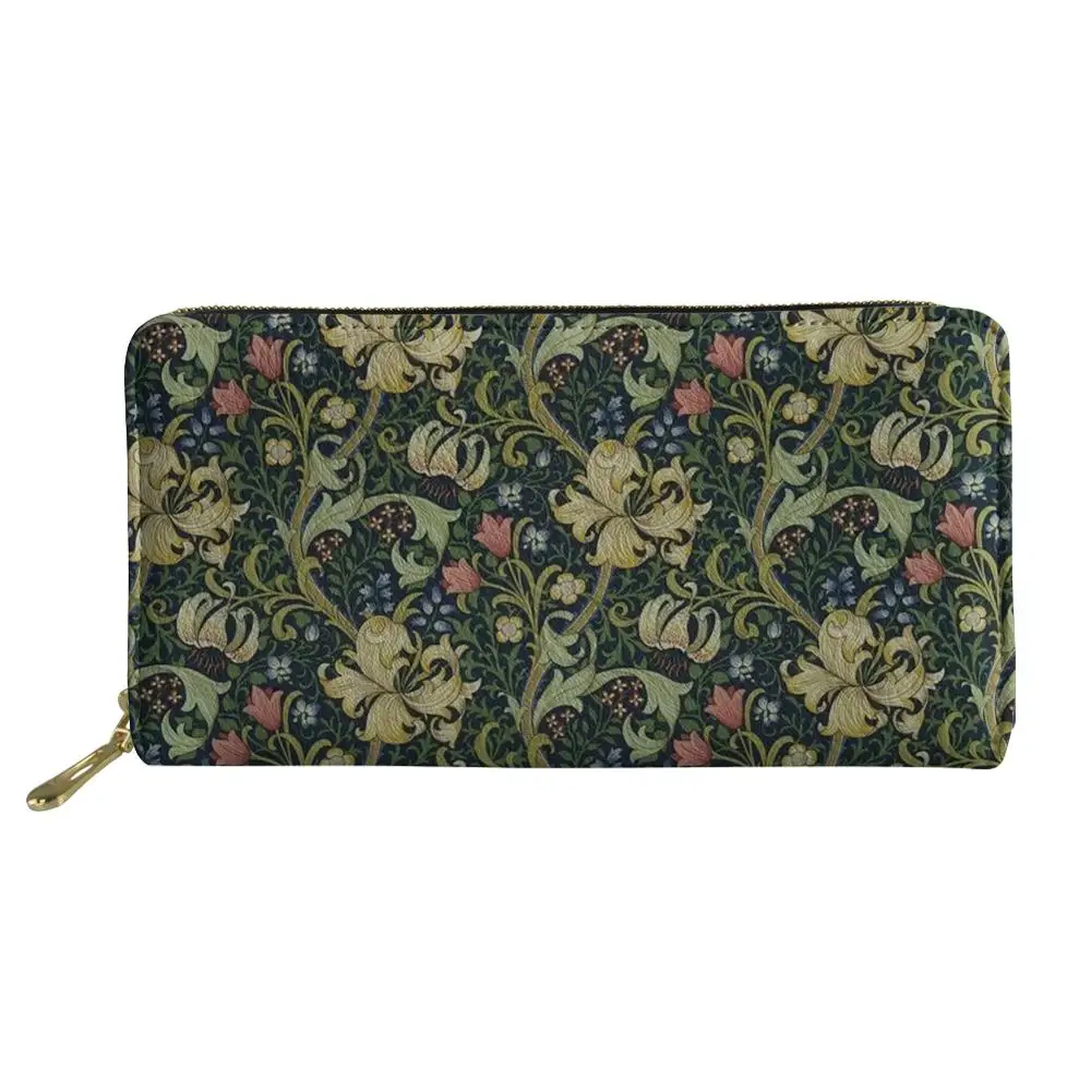 William Morris pimpernel-billeteras largas de tela para niñas, bolso de mano con cremallera para teléfono, Cartera de mano, 2022