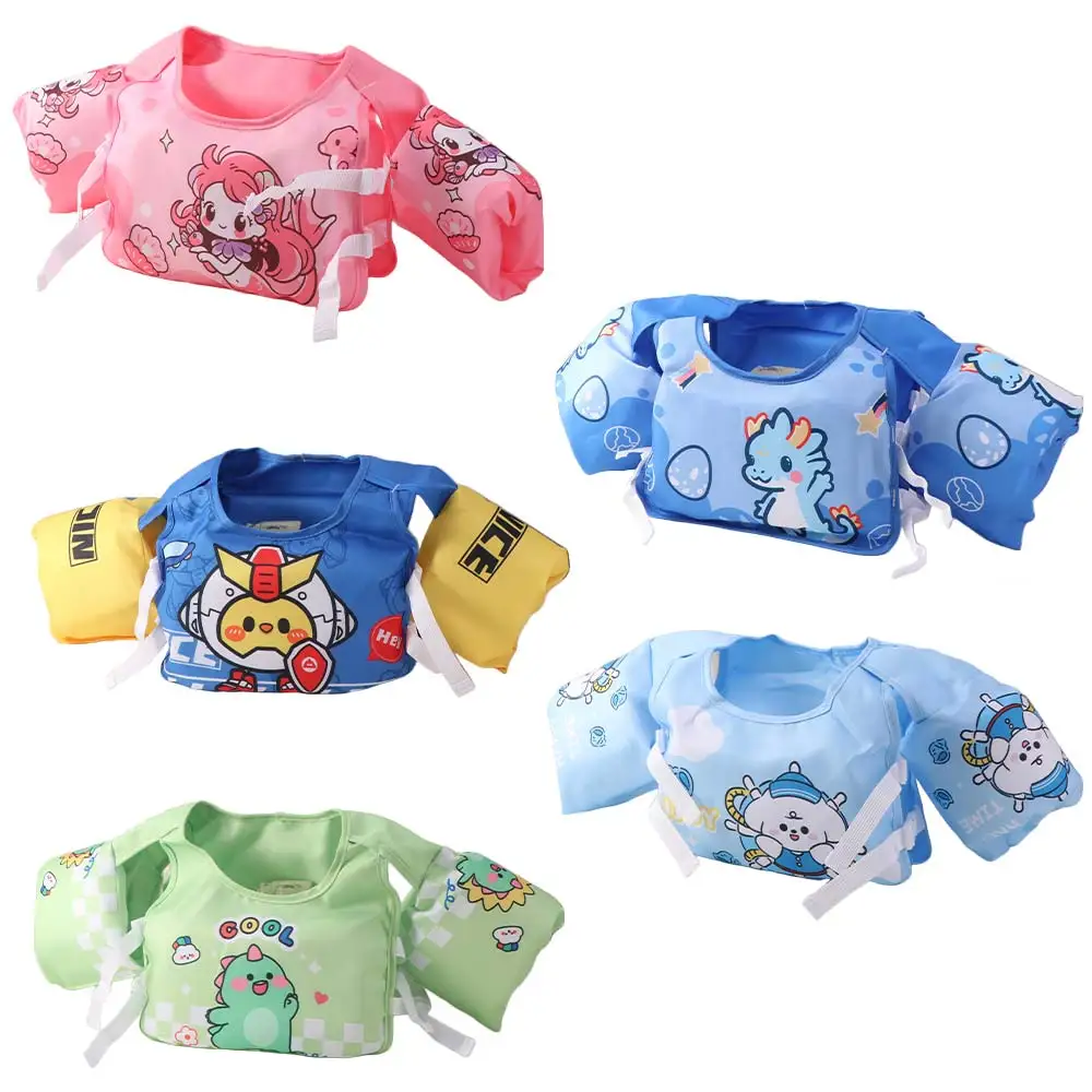 Not Falling Off Child Buoyancy Vest Anti Rollover Adjustable Baby Swimming Jackets Stable Cartoon Inflation-Free Swimming Vest