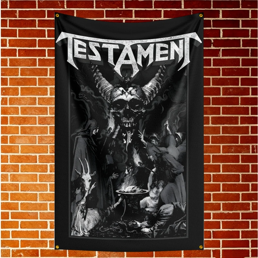 Testament Music Flag Banner For Fan Cave Watch Party Tailgate Gathering Indoor Outdoor Backyard Home Festival Ornament Supply