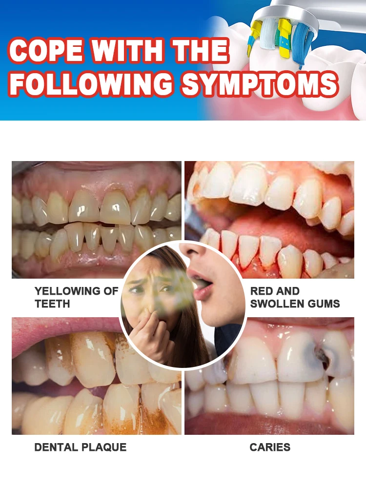 Brushing teeth, repairing cavities and removing yellowing