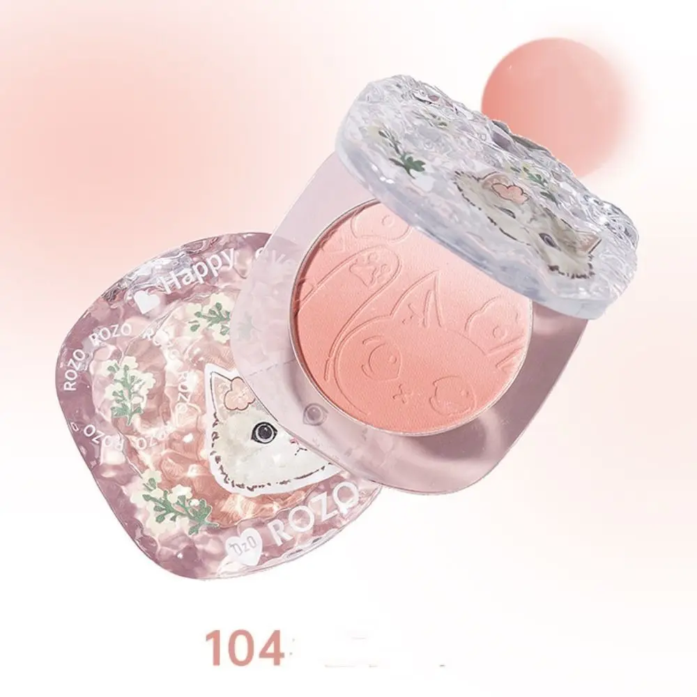 Fard di colore sfumato rosa pesca Palette di fard per il viso con flash fine impermeabile Finitura opaca nuda naturale Tinta per guance Rouge