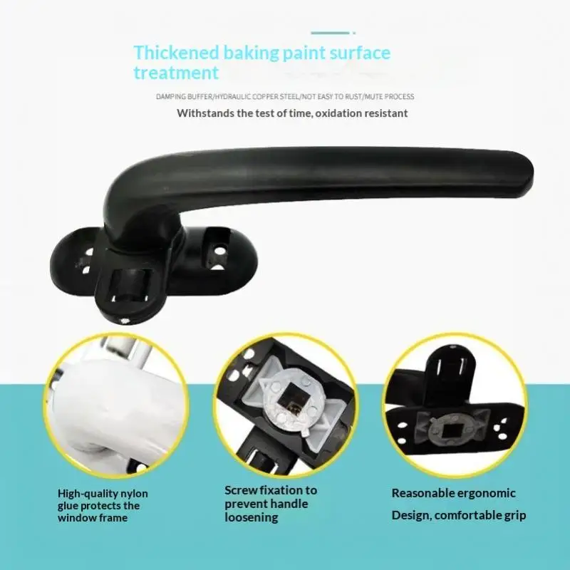 Universal Aluminum Alloy Casement Window Door Handle Wheel Lock with Buckle Corrosion Resistant Easy Mount for Home Balcony Off