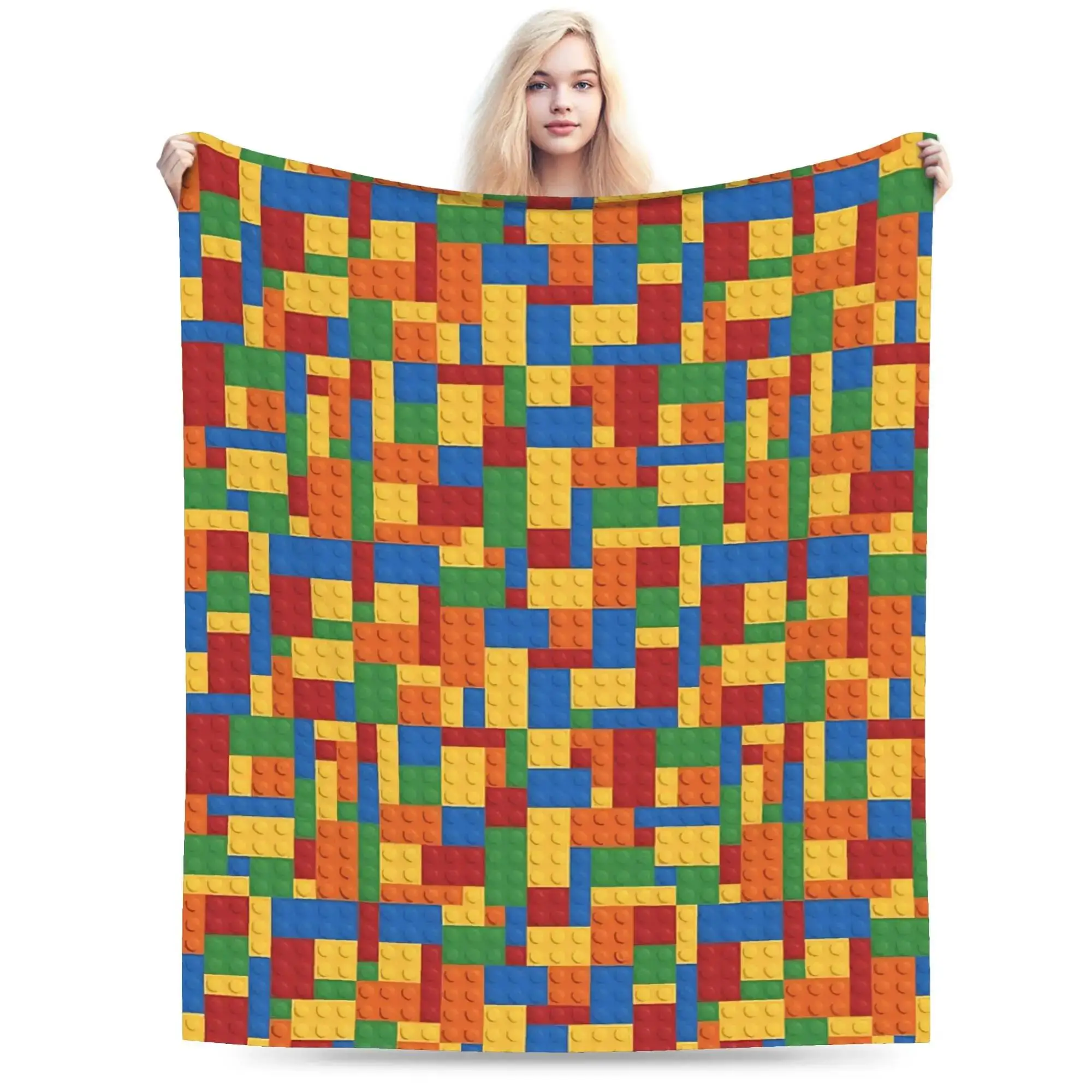 

Мягкий теплый фланелевый плед для детей с красочным принтом, идеально подходит для кровати, дивана, кресла, пикника и игр с конструктором