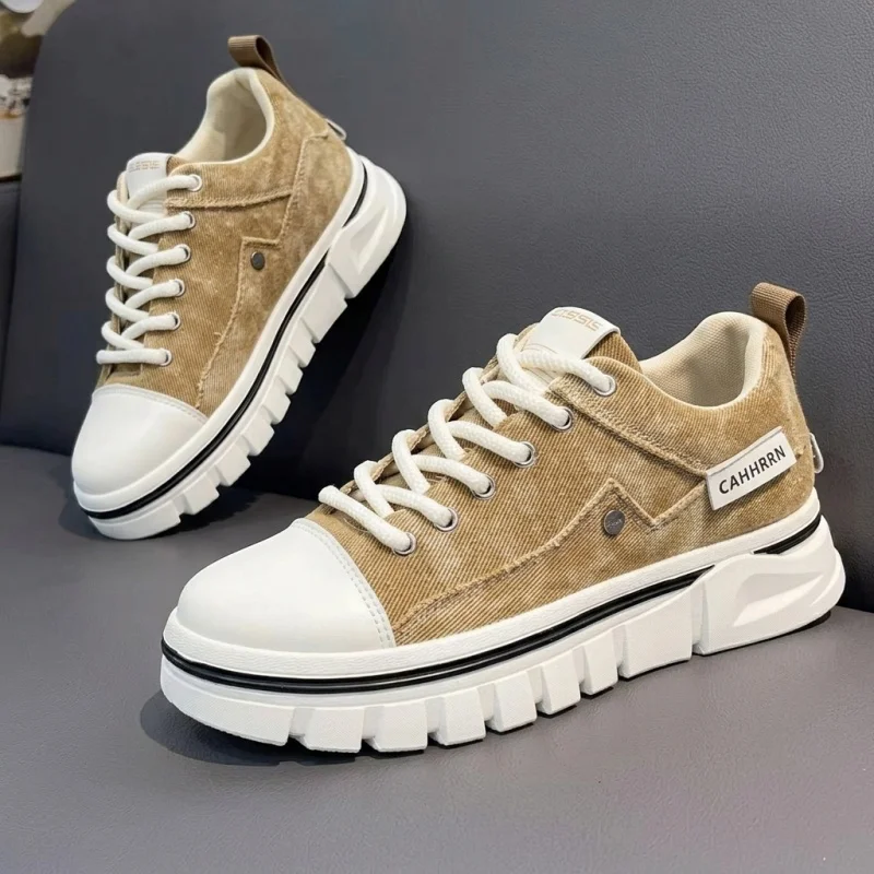 

Men's Canvas Shoes 2026 New Summer Breathable Trendy All-Match Casual Board Shoes Student Heightening Anti-Slip Sports Trendy...