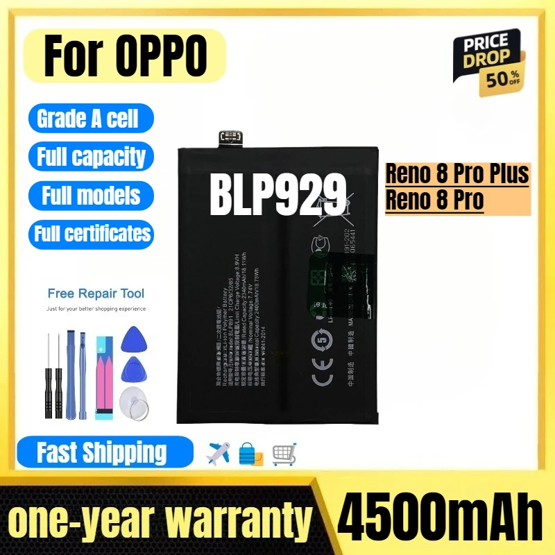 BLP929 for OPPO Reno 8 Pro Plus/Reno 8 Pro Phone Battery High Quality High Capacity  Replacement Bateria Grade A Cell with Tools