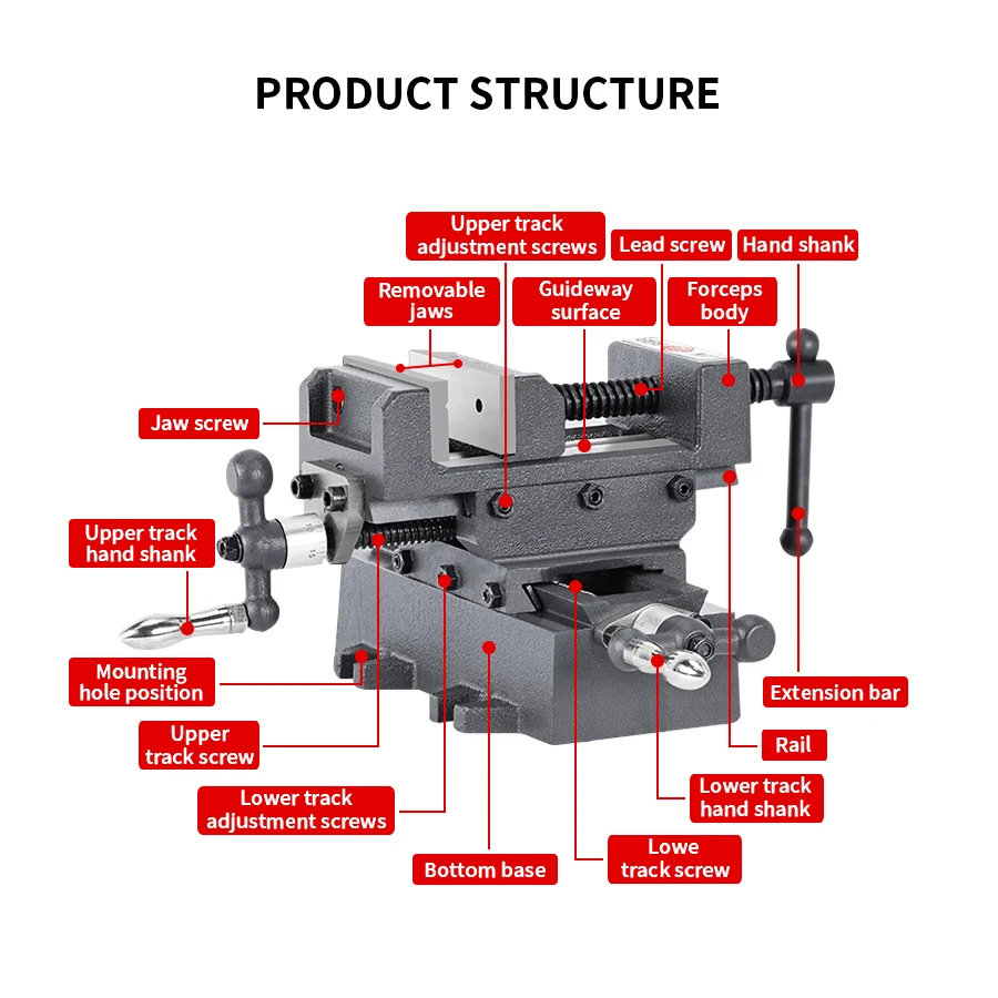 Cross Flat Nose Pliers Precision Heavy Duty Mobile Bench Vise Bench Drill Milling Machine With Cross Vise 3 4 5 6 8 Inches