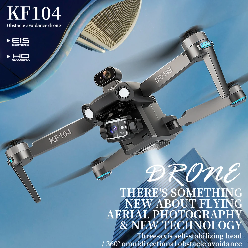 New Drone with Screen KF104 MAX/AE86 Professional 4K Camera 3-Axis Gimbal Obstacle Avoidance RC Airplane GPS FPV Drone Kids Toys