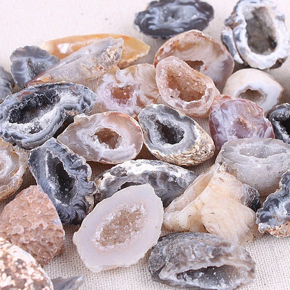 

2pcs Irregular Agate Stone Natural Decorative Craft Home Office Desktop Decoration Agate Slices Diy Accessory Polished