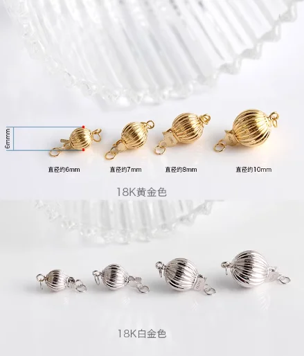 18k real gold jewelry clasp for pearls genuine gold jewelry accessories au750 stamp gold connectors
