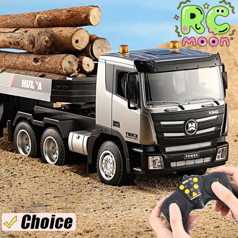 

HUINA полуприцеп с дистанционным управлением, планшетный строительный автомобиль с имитацией света и звуковых эффектов, модель электромобиля, игрушка