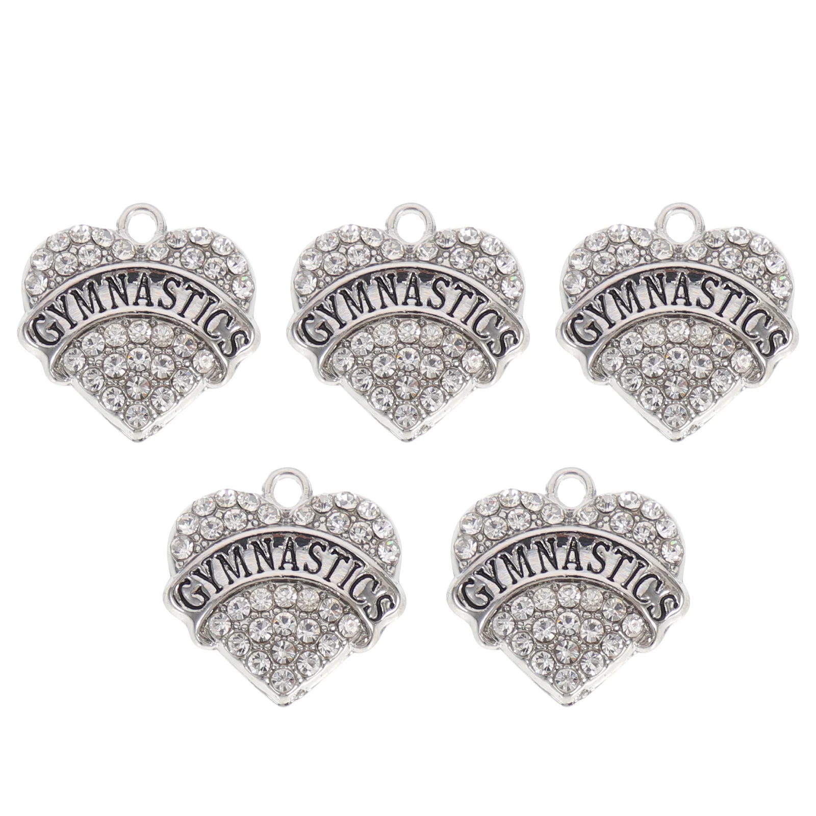 

Heart Pendants for Peach Bracelet Necklace Girls Charm White Rhinestones Accessories