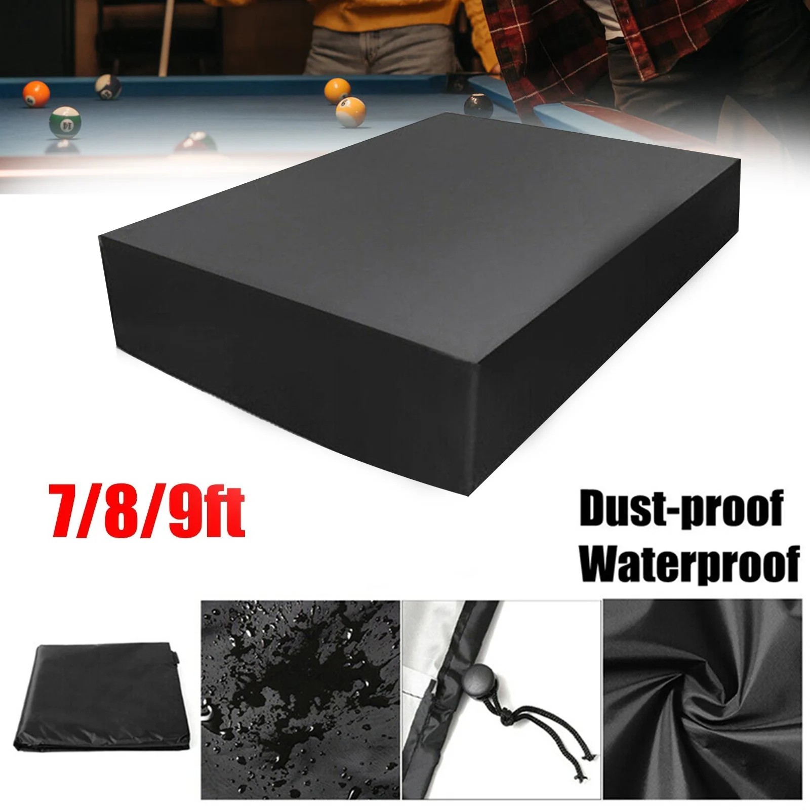 210D Oxford Cloth Waterproof Dust Cover 7/8/9 Feet Outdoor Billiard Pool Table Cover Anti-UV Furniture Rain Cover Accessories