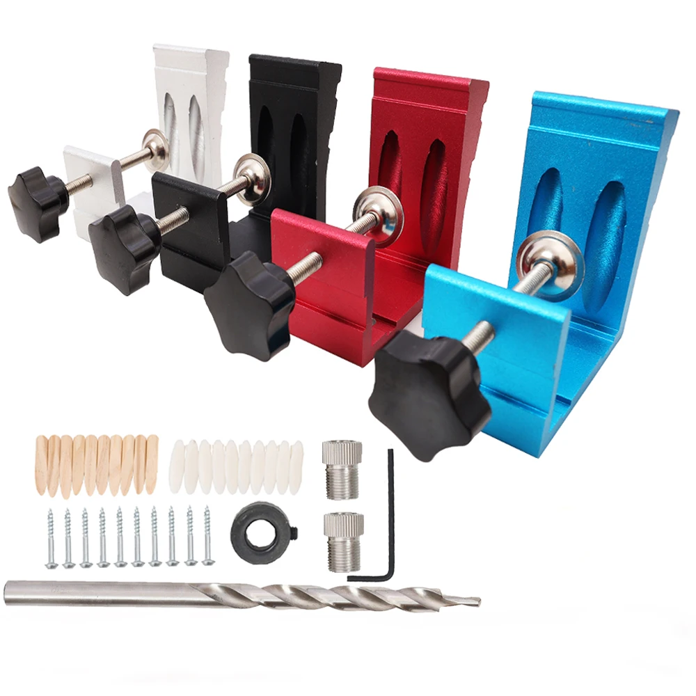 Bolso Buraco Jig Kit para Carpintaria Posicionador Inclinado Guias de Madeira Ângulo Comum Carpintaria Localizador Ferramenta para Trabalhar Madeira