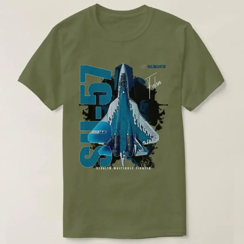 Short Sleeve Casual Cotton O-Neck T Shirts Su-57 Stealth Multirole Fighter Aircraft T-Shirt graphic t shirts oversized clothing