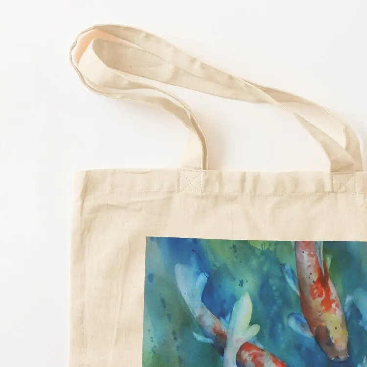 Descending Koi Tote Bag bag for beach tote bag screen hand custom canvas