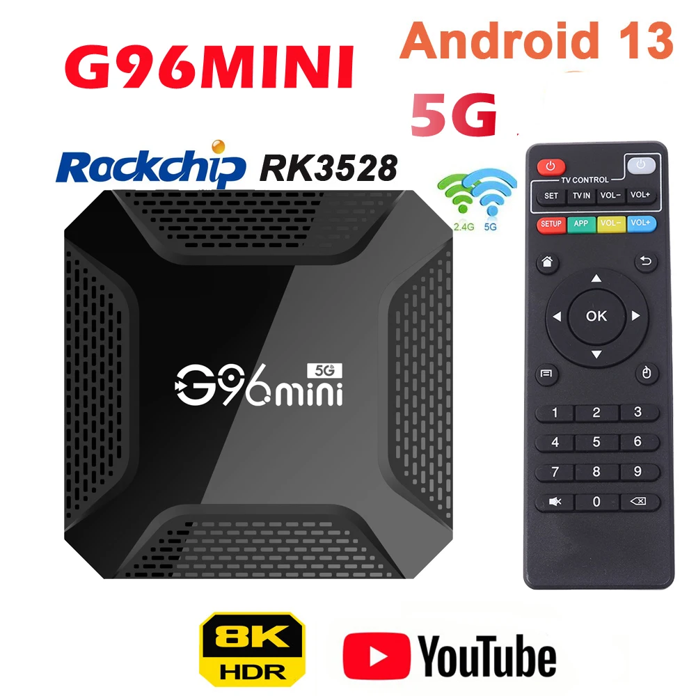 G96 Mini 5G TV Box Android13.0 Rockchip RK3528 64bit Cortex-A53 Support 8K Video Dual Wifi  BT5.0 RAM 32G 64G Media Set Top Box