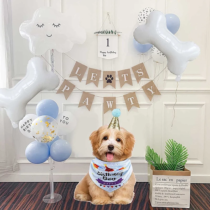 1pcs Aluminum Foil Balloons Bone Shaped Cute Dog Birthday Party Decorations For Bachelor Party Kids Gifts Baby Shower Balls