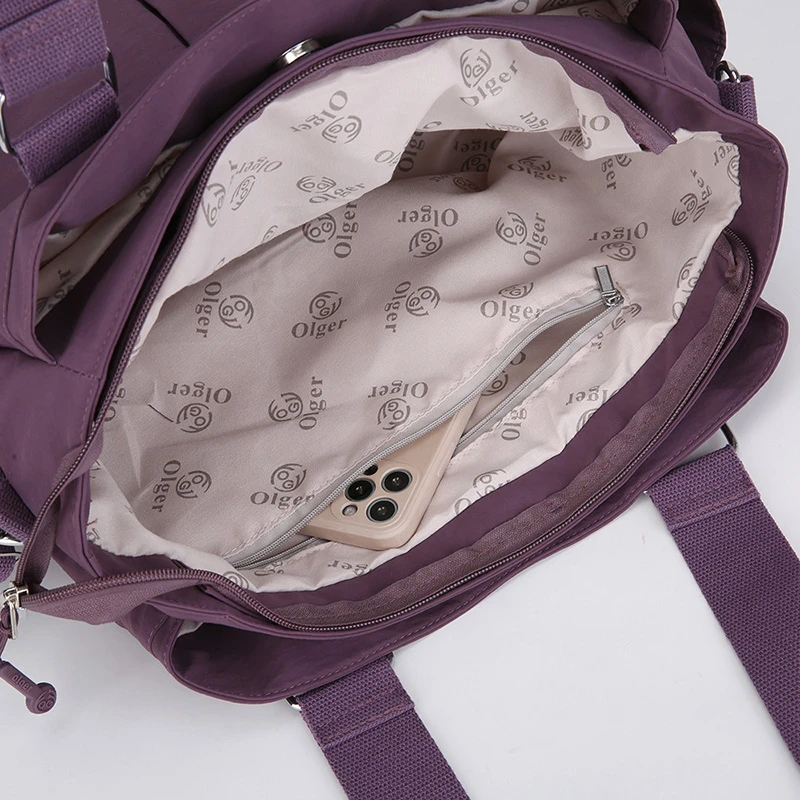 Damen-Shopper aus Oxford-Gewebe mit großer Kapazität, leichte, strapazierfähige Schultertasche, Handtasche für Freizeit, Arbeit, Pendeln und Reisen. – Detail 4
