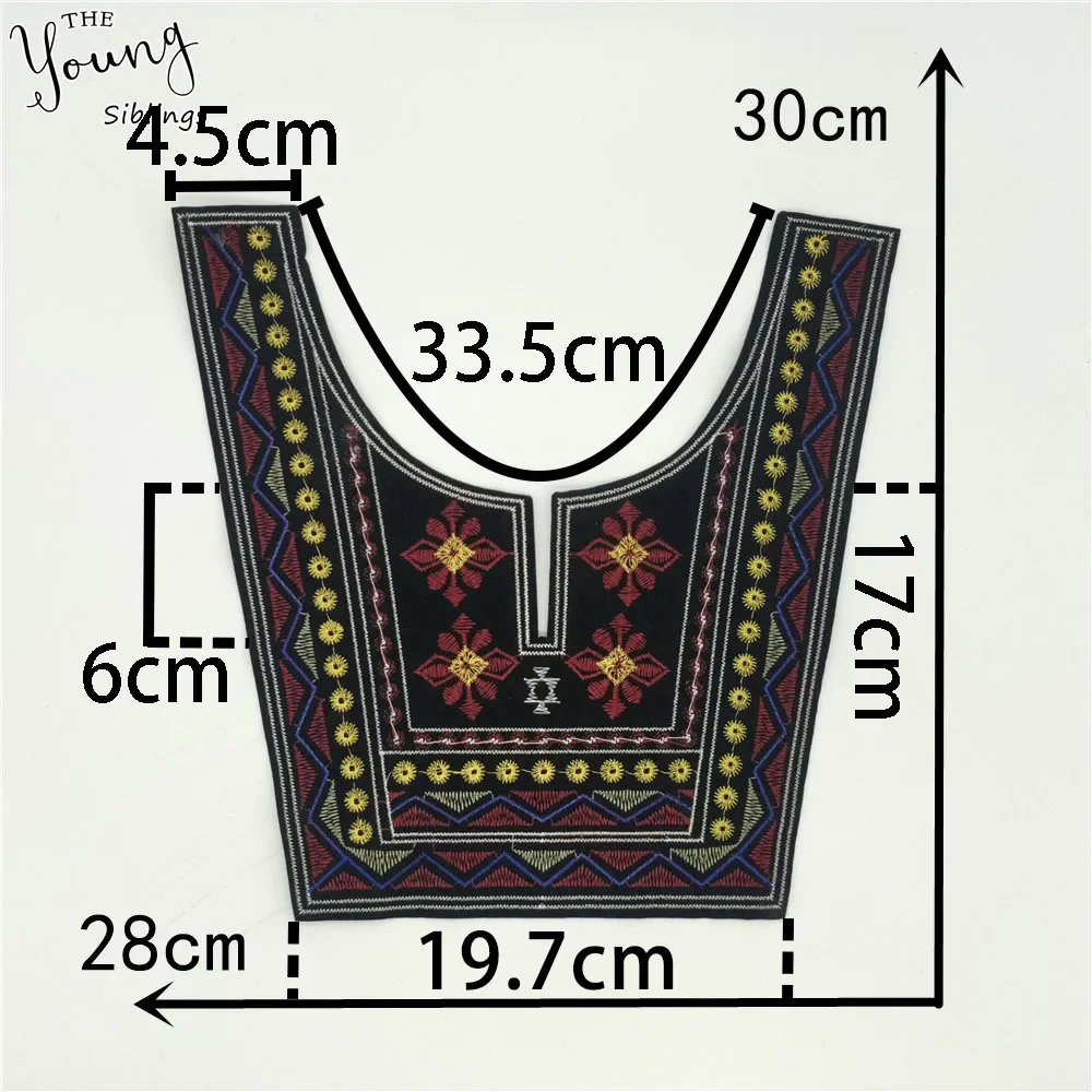 Vendite all\'ingrosso di 1-10 pezzi di pizzo da cucito in stile etnico con ricamo in poliestere, accessori decorativi fai da te, tessuto di pizzo