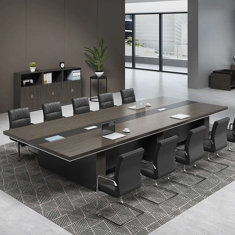 

Conference desk board type rectangular large long table simple modern negotiation table and chair combination